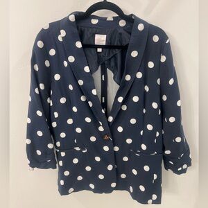 LC Lauren Conrad Blue Polka Dot Jacket
